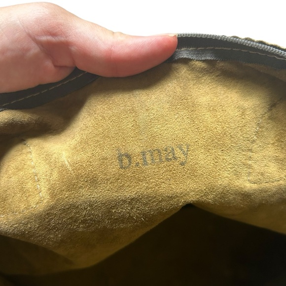 B. May crocodile embossed leather top handle leather bag large gray brown tote - Picture 4 of 11